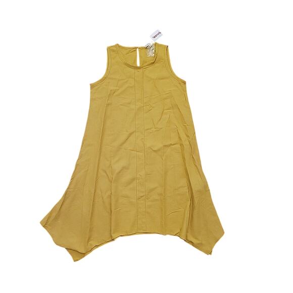 Cynthia Rowley Linen Blend Size Large Mustard Sleeveless Dress - Picture 1 of 8